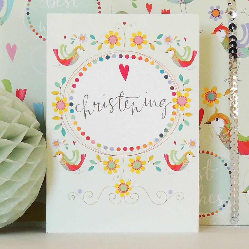 christening greetings card by kali stileman publishing