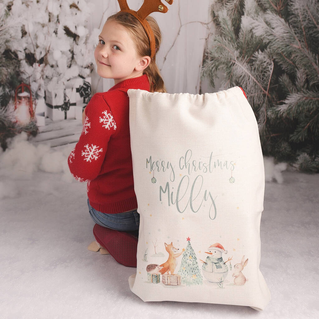 Personalised Animal Friends Christmas Gift Sack, 1 of 4
