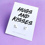 Hugs And Kisses Silver Earrings With Choice Of Message Card, thumbnail 4 of 4