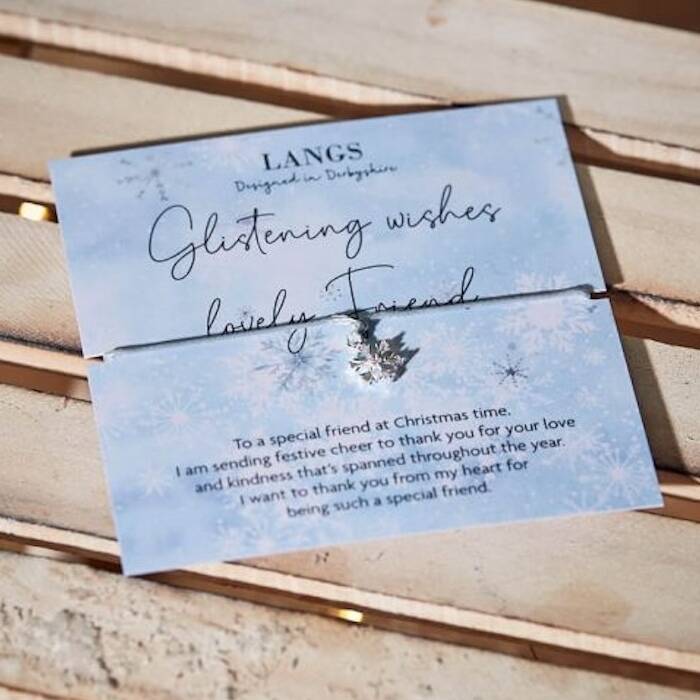 Christmas Snowflake Bracelet On A Friend Card, 1 of 1