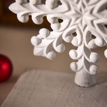 White Snowflake Christmas Stocking Holder, 5 of 6