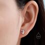 Sterling Silver Mismatched Horse Head And Horseshoe Stud Earrings, thumbnail 2 of 12