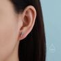 Tiny Opal Curved Bar Stud Earrings Sterling Silver, thumbnail 1 of 10
