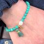 Personalised Turquoise Pearl Stretch Tassel Bracelet, thumbnail 1 of 3