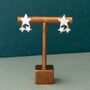 Christmas Sparkle Sterling Silver Star Stud Earrings, thumbnail 5 of 8