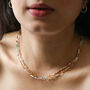 Rainbow Bead And Chain Layered Necklace In Gold Plating, thumbnail 1 of 3