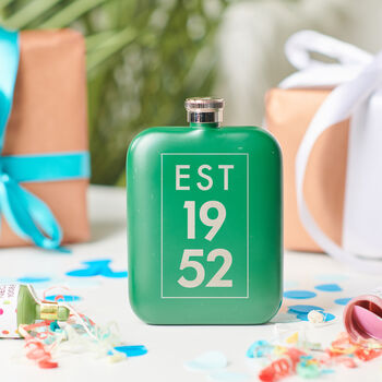 Personalised 70th Birthday Year Hip Flask, 2 of 7