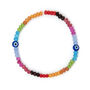 Rainbow Gemstone Evil Eye Beaded Bracelet, thumbnail 1 of 2