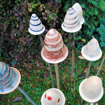 Personalised Ceramic Toadstool Cane Toppers, 4 of 11