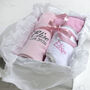 Personalised Pink Blanket And Towel And Vest Hamper, thumbnail 3 of 8