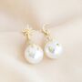 Mismatched Crystal Star And Moon Pearl Drop Earrings, thumbnail 2 of 8