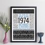 Personalised 50th Birthday Print Year Facts 1974 Gift, thumbnail 6 of 11