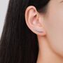 Ombre Sapphire Blue Cz Crawler Earrings Sterling Silver, thumbnail 5 of 12