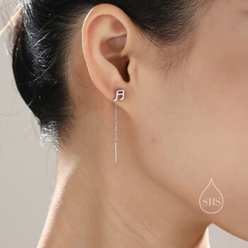 Mismatched Music Symbol Pull Through Threader Earrings, 3 of 9