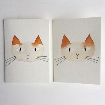 Handmade Watercolour Personalised Cat Painting Card, 2 of 12