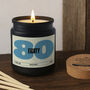 80th Birthday Black Scented Candle • Eighty • Eightieth Birthday • Anniversary • Gift Box, thumbnail 1 of 2