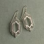 Silver Art Deco Drop Earrings, thumbnail 4 of 5