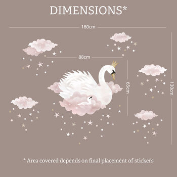 Swan And Clouds Fabric Wall Sticker, 3 of 6