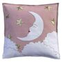 Mr Moon Embroidered Cushion With Sequin Stars, thumbnail 1 of 4