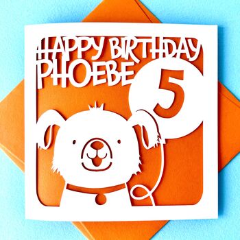 Cute Dog Personalised Kids Birthday Card, 3 of 4