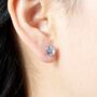 8 Mm Cz Sterling Silver Stud Earrings, thumbnail 1 of 7