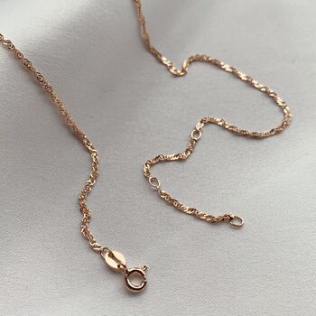 Rose Gold Twist Chain Necklace, 3 of 4