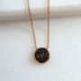 Round Coffee Druzy 18k Rose Gold Plated Necklace, thumbnail 1 of 4