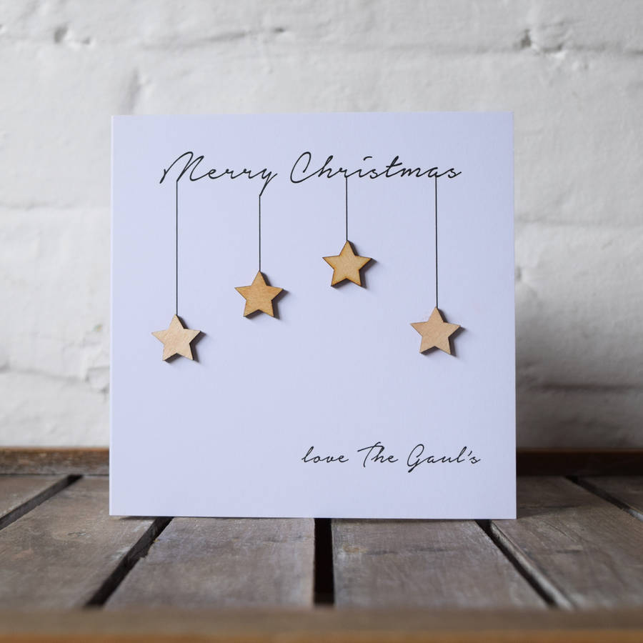 Wooden Stars Personalised Christmas Card By Jodie Gaul | notonthehighstreet.com