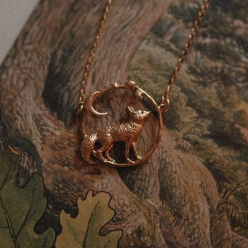 Sterling Silver/ 18ct Gold Plated Fox Necklace, 2 of 7