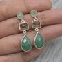 Green Amethyst, Sillimanite, Aventurine Silver Earrings, thumbnail 1 of 10