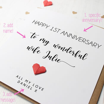 Personalised Anniversary Card For Wife, 2 of 3