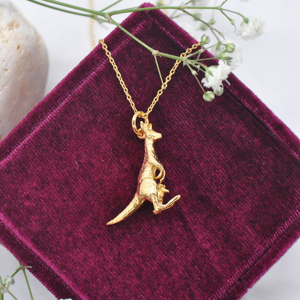 Kangaroo And Joey Necklace Gold Plated, 1 of 5