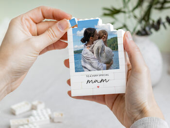 Personalised Mum Photo Block Keepsake Mother's Day Gift, New Mum And Birthday Present, 10 of 12