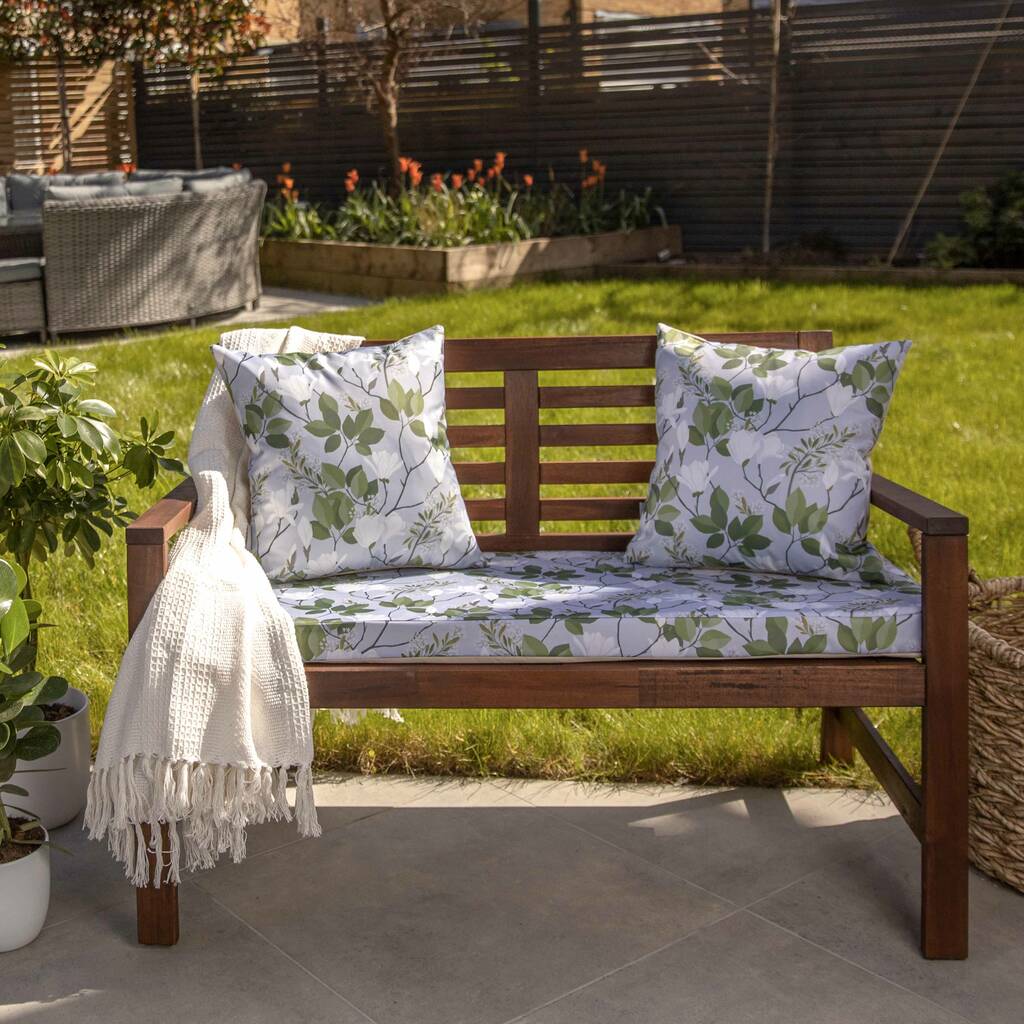 Magnolia Grey Water Resistant Garden Bench Seat Pad