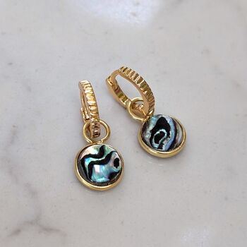 The Circle Abalone Shell Earrings, 4 of 7