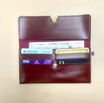 Women's Vegan Long Wallet With Zip Compartment, 4 of 12