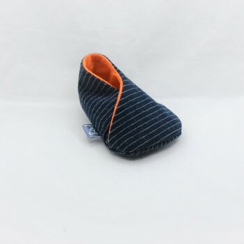 Reclaimed Eco Friendly Blue And Orange Baby Shoes, 5 of 9