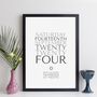 Personalised Special Date Print With Message, thumbnail 6 of 12