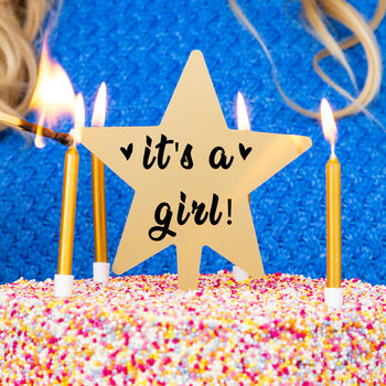 'It's A Girl' Gender Reveal Baby Shower Cake Topper, 2 of 6