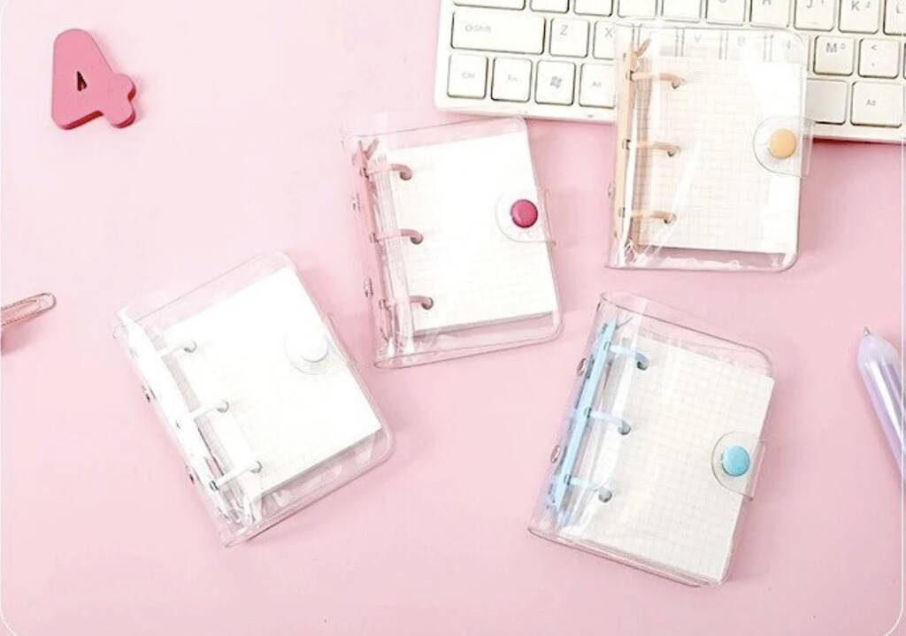 Mini Clear Three Ring Binder Journal Sets By Coral and Ink