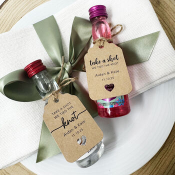 Personalised Take A Shot Wedding Favour Tag, 9 of 12