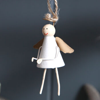 White And Gold Christmas Tree Angel Decoration, 2 of 5