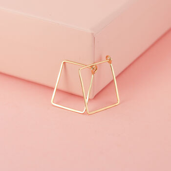 Rectangle Hoop Earrings In 14k Gold Filled, 9 of 9