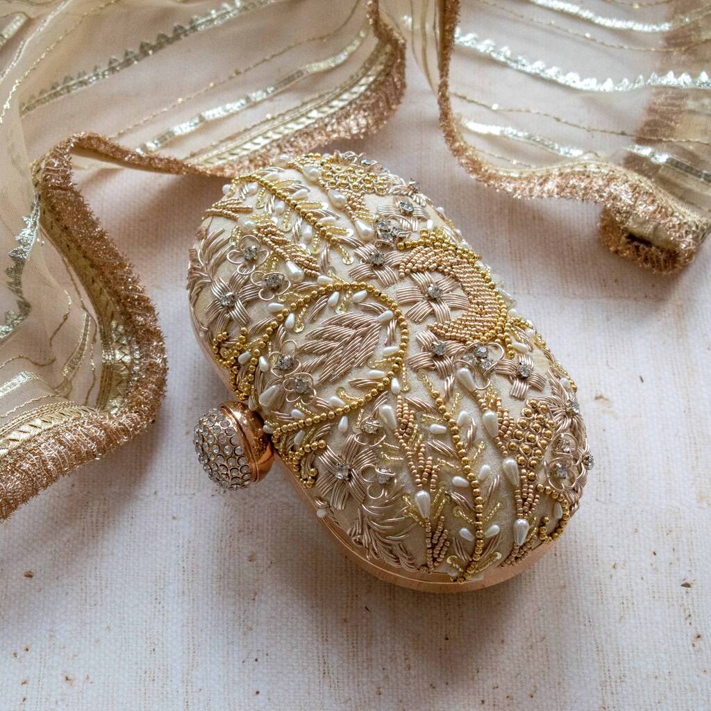Aashna Gold Silk Clutch, 1 of 4