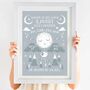 Personalised Keepsake Birth Print Hello Moon, thumbnail 1 of 5