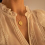 Chunky 18 K Gold Aztec Coin Medallion Necklace, thumbnail 3 of 10
