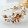 White And Gold Bridal Headband, thumbnail 1 of 5