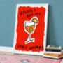 Aperol Spritz Illustrated Cocktail Print, thumbnail 3 of 5