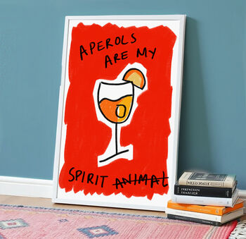 Aperol Spritz Illustrated Cocktail Print, 3 of 5