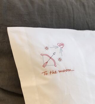 To The Moon.. And Back, Two Embroidered Pillowcases, 2 of 8
